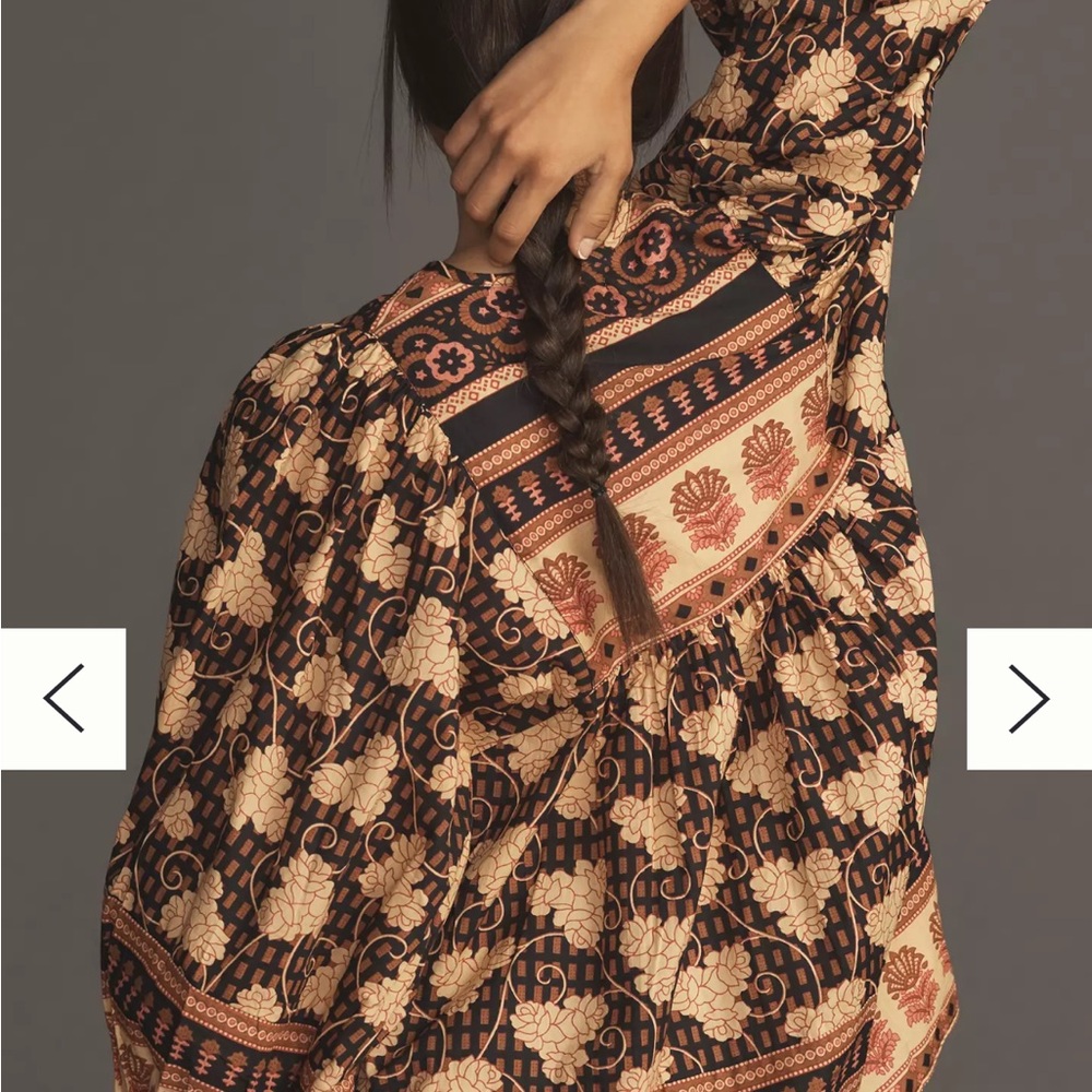 Mille x Anthropologie Elegant Floral Patterned Blouse - Picture 4 of 7